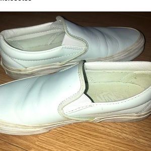 Sea moss green leather vans